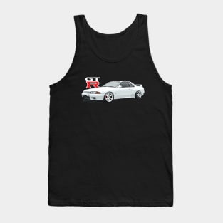 R32 GTR WHITE V SPEC II N1 326 CRYSTAL WHITE ON TES Tank Top